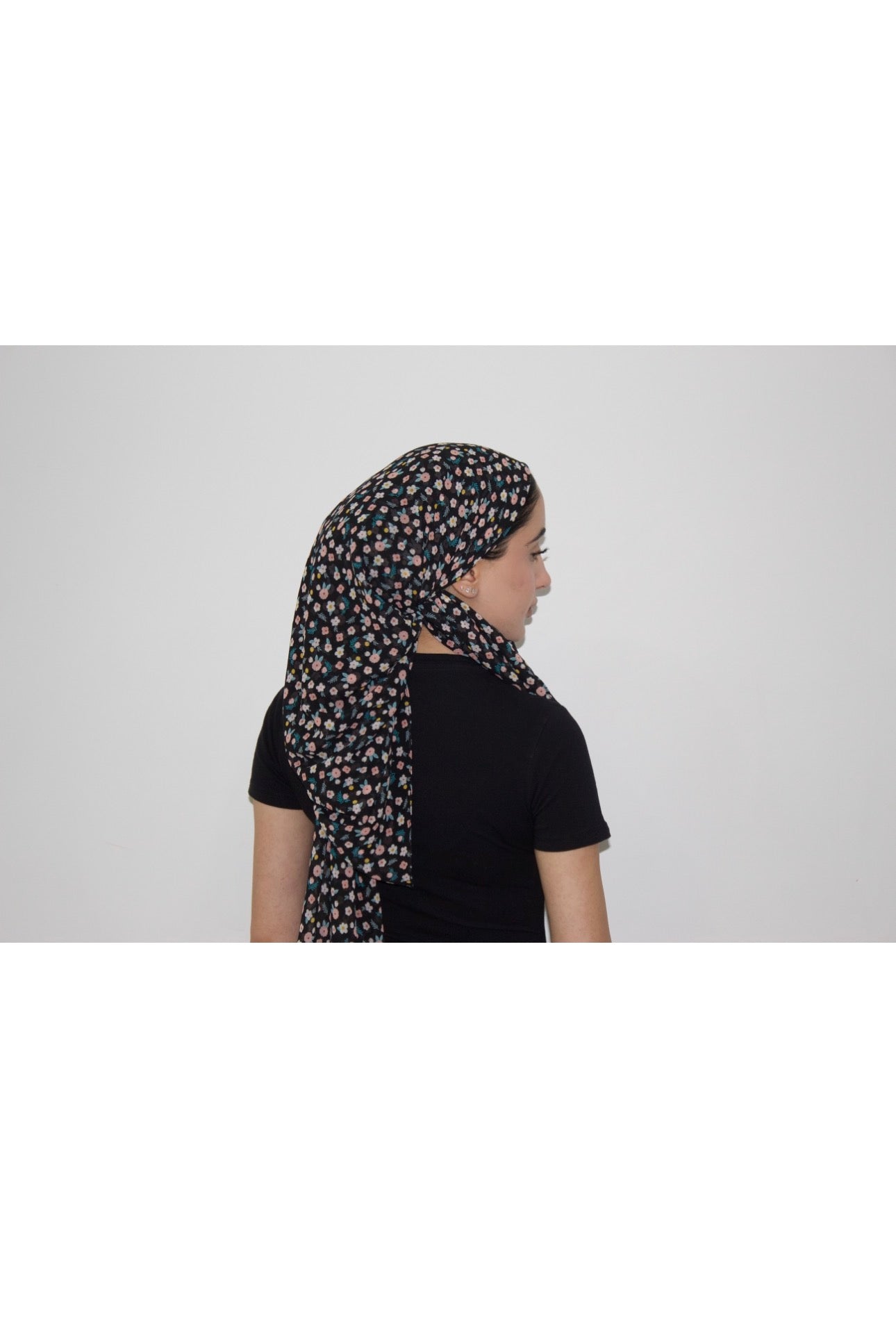 Pink/Black Floral Square