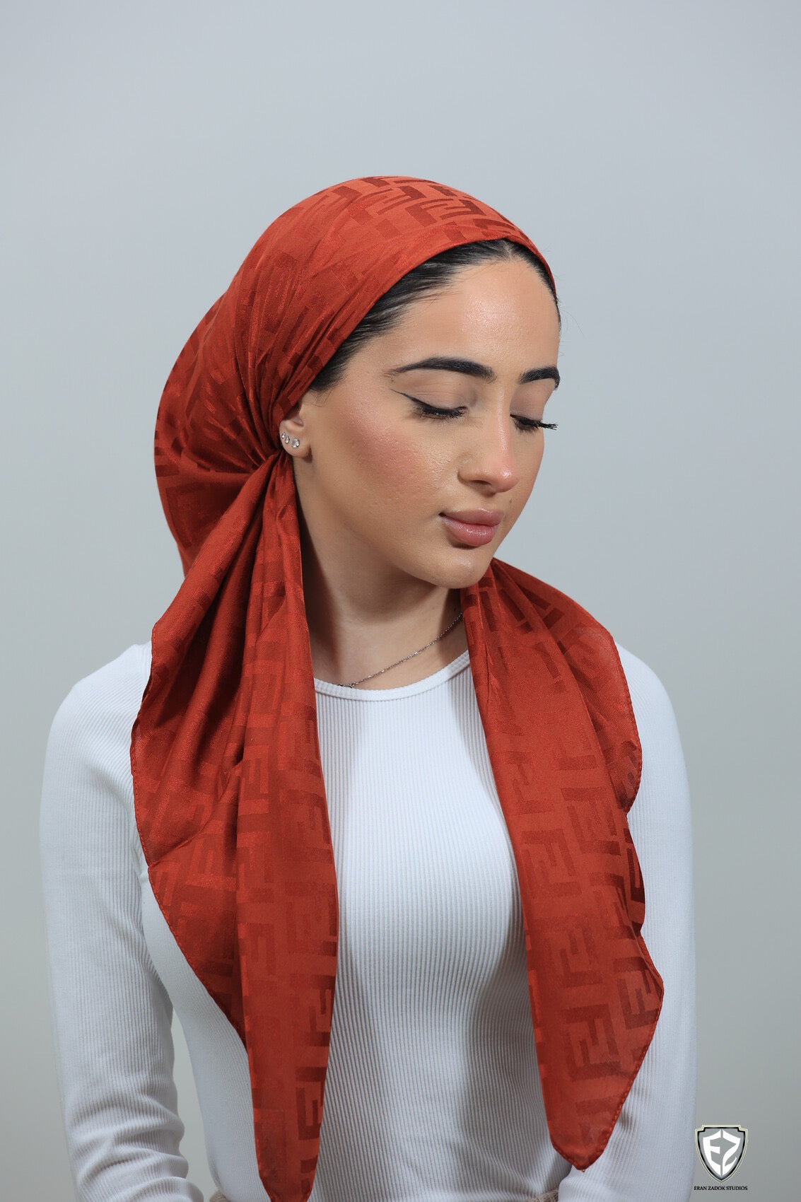 Fendi Inspired Square Scarf (RED)