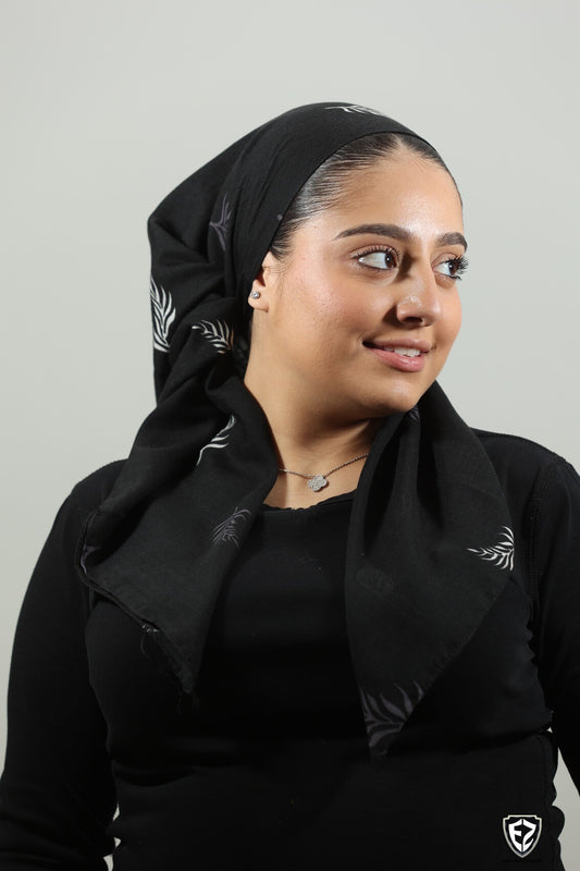 Leaves Black Square Scarf