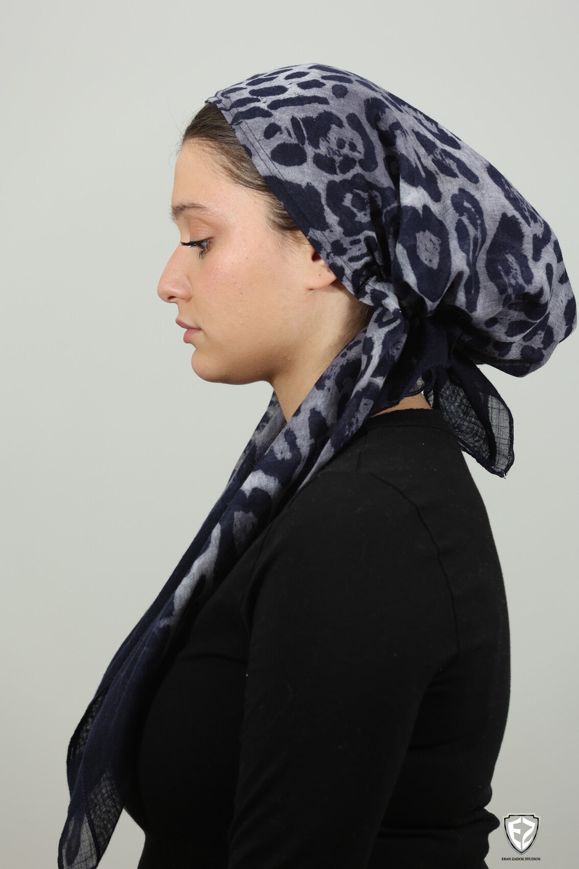 Cheetah Navy Square Scarf