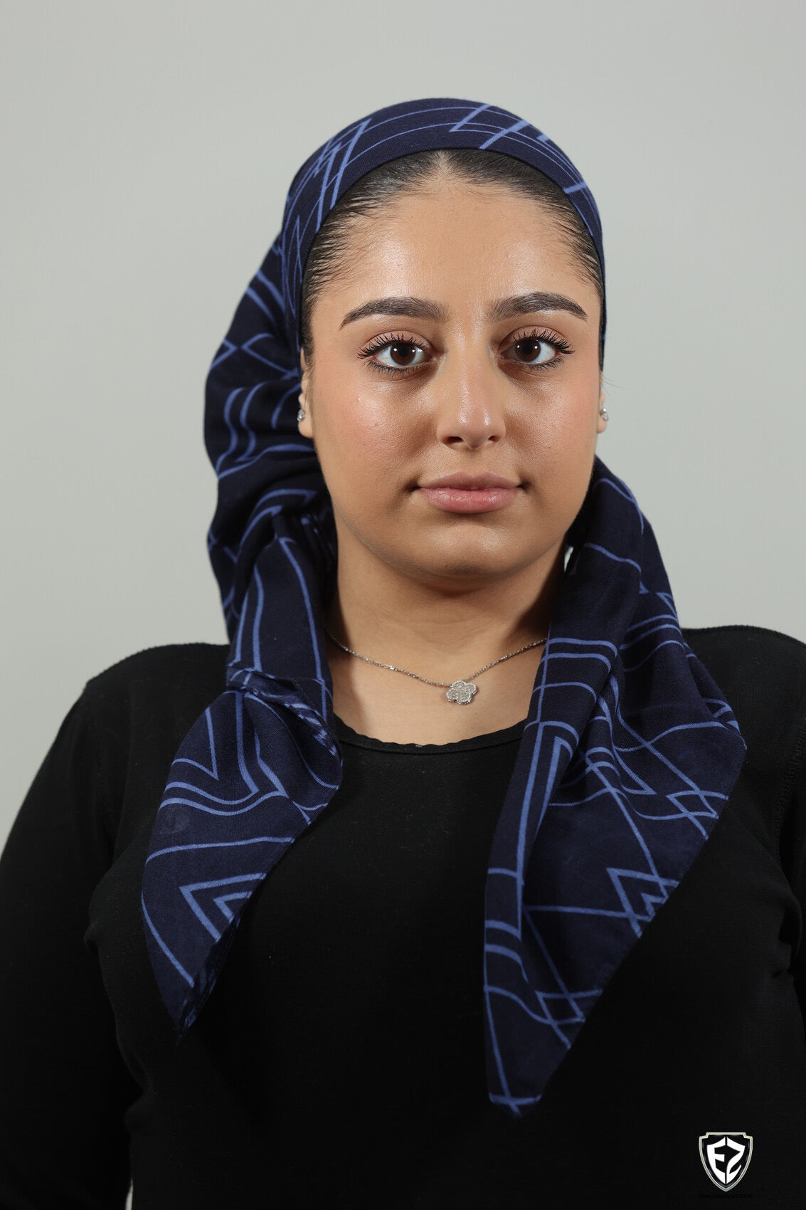 Zig-Zag Navy/Denim Square Scarf