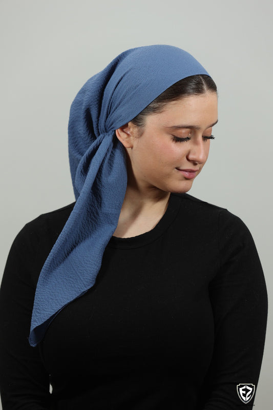 Crimped Denim Square Scarf