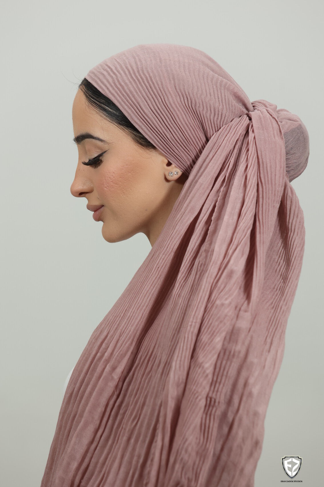 Crinkled Pink Long Scarf