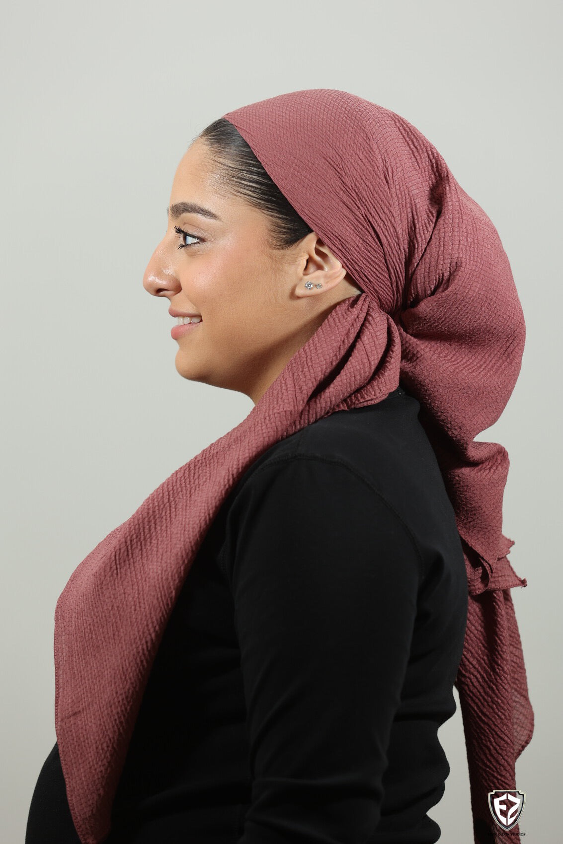 Crimped Magenta Square Scarf