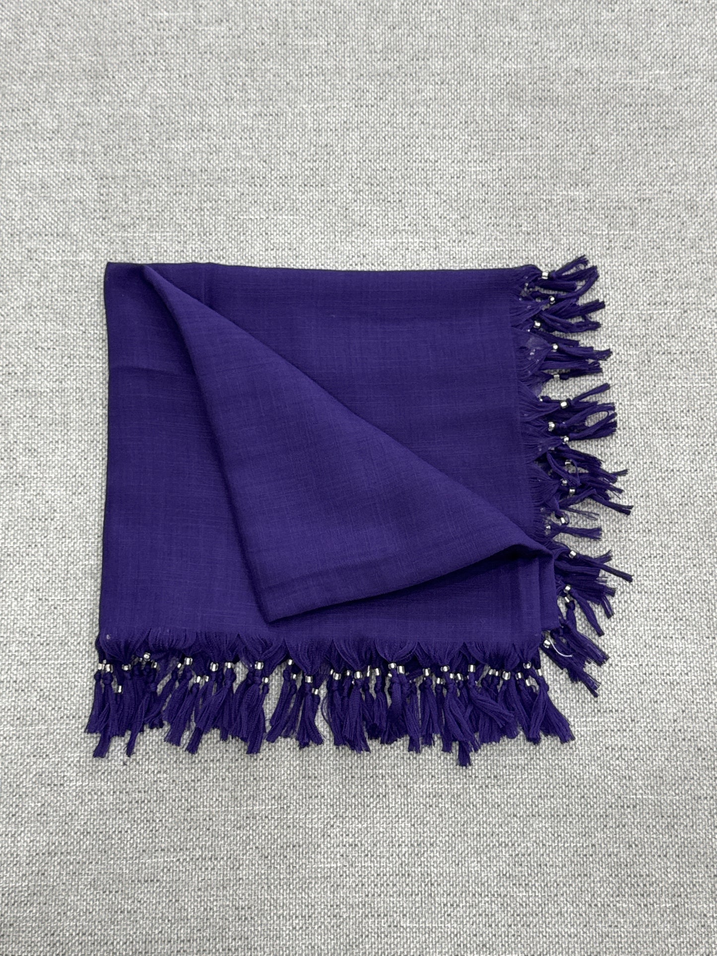 Beaded Purple Square Scarf