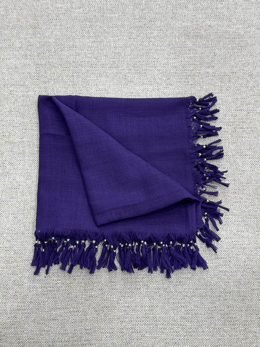 Beaded Purple Square Scarf