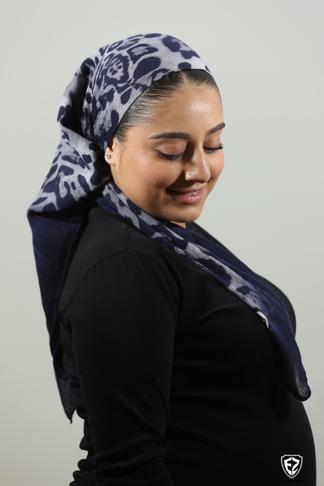 leopard Navy Square Scarf