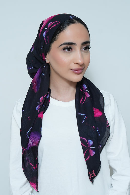 Black neon butterfly pretie