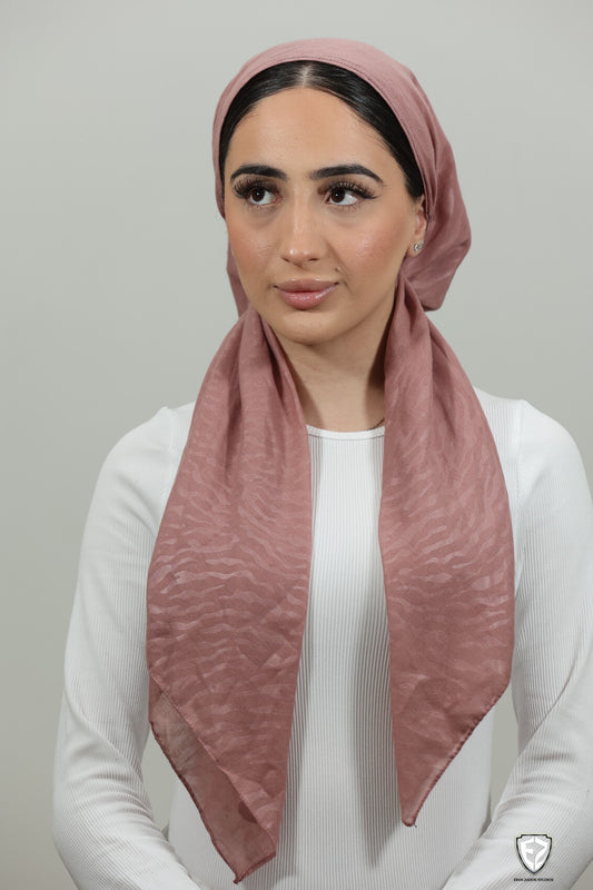 Zebra Dusty Rose Square Scarf