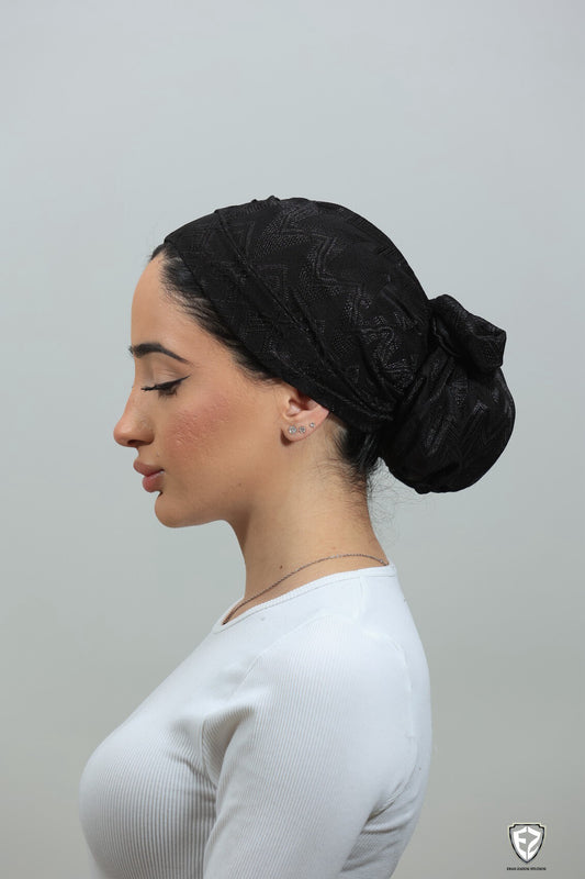 Black bow turban