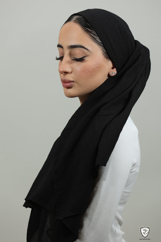 Black basic long scarf