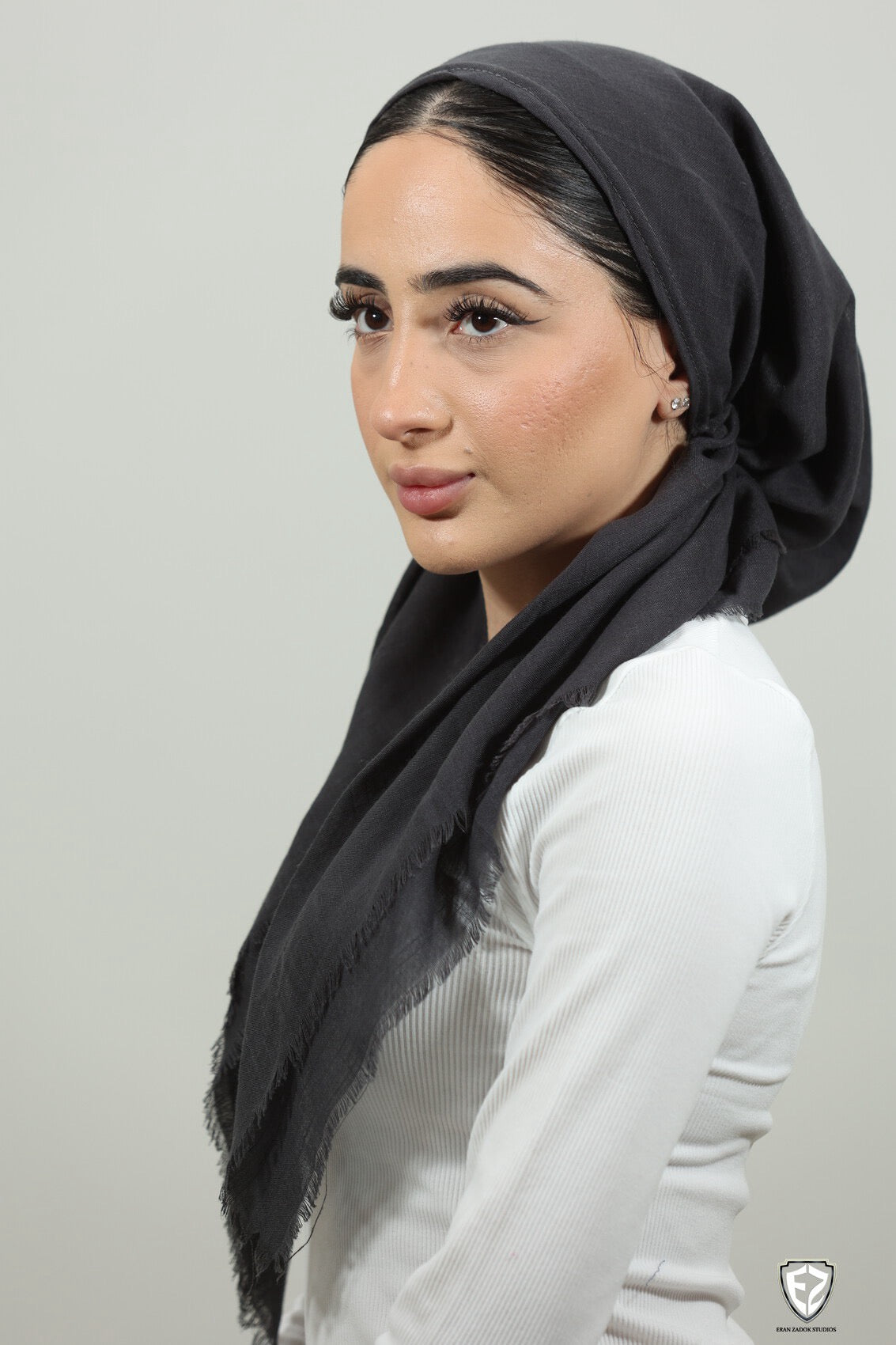 Grey square scarf