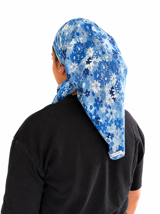 Blue floral square