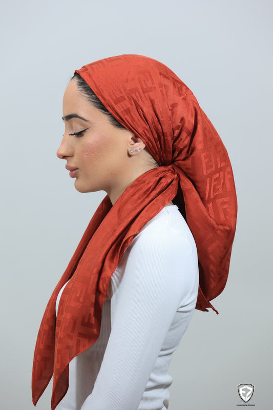 Fendi Inspired Square Scarf (RED)