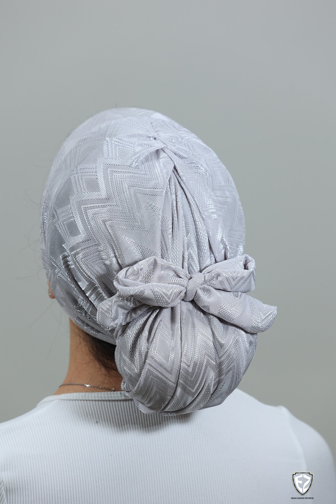 Grey Bow Turban